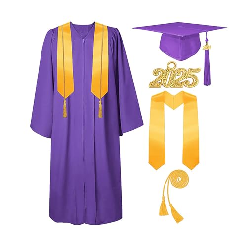Abschlussfeier Deko 2025 Abschlussmütze Talar 2025 Set mit Quaste, Ehrenkordel, Abschlussstolen für High School, College, Bachelor Geschenk für Master Abschluss Geschenk Abschlussfeier Deko 2025 Abschlussmütze Talar 2025 Set mit Quaste, Ehrenkordel, Abschlussstolen für High School, College, Bachelor Geschenk für Master Abschluss Geschenk von CHISHAYA