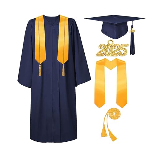Abschlussfeier Deko 2025 Abschlussmütze Talar 2025 Set mit Quaste, Ehrenkordel, Abschlussstolen für High School, College, Bachelor Geschenk für Master Abschluss Geschenk Abschlussfeier Deko 2025 Abschlussmütze Talar 2025 Set mit Quaste, Ehrenkordel, Abschlussstolen für High School, College, Bachelor Geschenk für Master Abschluss Geschenk von CHISHAYA