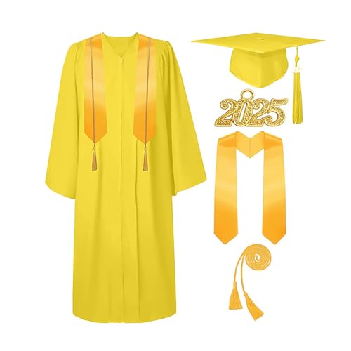 Abschlussfeier Deko 2025 Abschlussmütze Talar 2025 Set mit Quaste, Ehrenkordel, Abschlussstolen für High School, College, Bachelor Geschenk für Master Abschluss Geschenk Abschlussfeier Deko 2025 Abschlussmütze Talar 2025 Set mit Quaste, Ehrenkordel, Abschlussstolen für High School, College, Bachelor Geschenk für Master Abschluss Geschenk von CHISHAYA