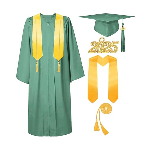 Abschlussfeier Deko 2025 Abschlussmütze Talar 2025 Set mit Quaste, Ehrenkordel, Abschlussstolen für High School, College, Bachelor Geschenk für Master Abschluss Geschenk Abschlussfeier Deko 2025 Abschlussmütze Talar 2025 Set mit Quaste, Ehrenkordel, Abschlussstolen für High School, College, Bachelor Geschenk für Master Abschluss Geschenk von CHISHAYA