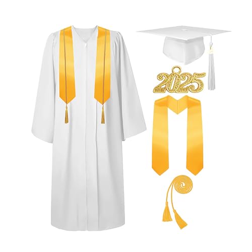 Abschlussfeier Deko 2025 Abschlussmütze Talar 2025 Set mit Quaste, Ehrenkordel, Abschlussstolen für High School, College, Bachelor Geschenk für Master Abschluss Geschenk Abschlussfeier Deko 2025 Abschlussmütze Talar 2025 Set mit Quaste, Ehrenkordel, Abschlussstolen für High School, College, Bachelor Geschenk für Master Abschluss Geschenk von CHISHAYA