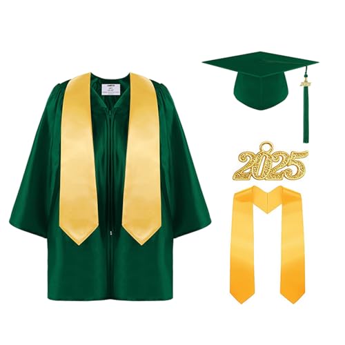 CHISHAYA Graduation Deko 2025 Farbiges Bachelor-Kleid für für Kindergarten-, Grund- Sekundarschüler zum Tragen des Doktorkleids bei der Abschlussfeier Geschenk für Master Abschluss Geschenk von CHISHAYA