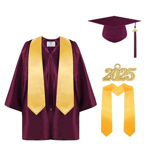 CHISHAYA Graduation Deko 2025 Farbiges Bachelor-Kleid für für Kindergarten-, Grund- Sekundarschüler zum Tragen des Doktorkleids bei der Abschlussfeier Geschenk für Master Abschluss Geschenk von CHISHAYA