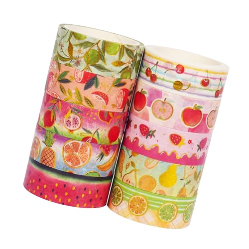 10 Rolls 15mmx9.8ft Obstmuster Tape Scrapbooking Dekorative Bänder Für Journaling Fotoalbum Dekorative Aufkleber Sammelalbumkleber 10 Rolls 15mmx9.8ft Obstmuster Tape Scrapbooking Dekorative Bänder Für Journaling Fotoalbum Dekorative Aufkleber Sammelalbumkleber von CHIZISX