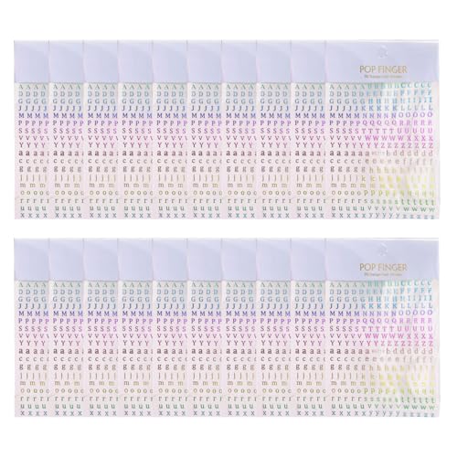 20 PCs Einfach Zu Alphabets Abziehbilden Für Nägel Kunstbegeisterte Farbenfrohe Maniküre Aufkleber Stylish Epoxy Resin Sticker Gold Und Silber Buchstaben Aufzutragen von CHIZISX