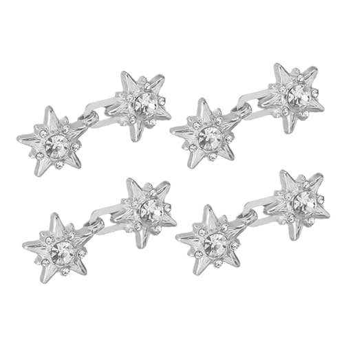 4 Paar Hosen-Taillenspanner Knopfnadeln Stern Jeans Taillenschnallen Nicht Nähen erforderlich Hosenknopfnadeln Jeans Stern Schnallen Abnehmbare Hosenspanner von CHIZISX