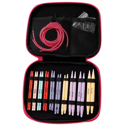 Buntes Rundstricknadel-Set mit Reißverschlussetui, bunte, austauschbare Stricknadeln, 3,75 mm-10 mm, mehrfarbig, 10 Paar Buntes Rundstricknadel-Set mit Reißverschlussetui, bunte, austauschbare Stricknadeln, 3,75 mm-10 mm, mehrfarbig, 10 Paar von CHIZISX