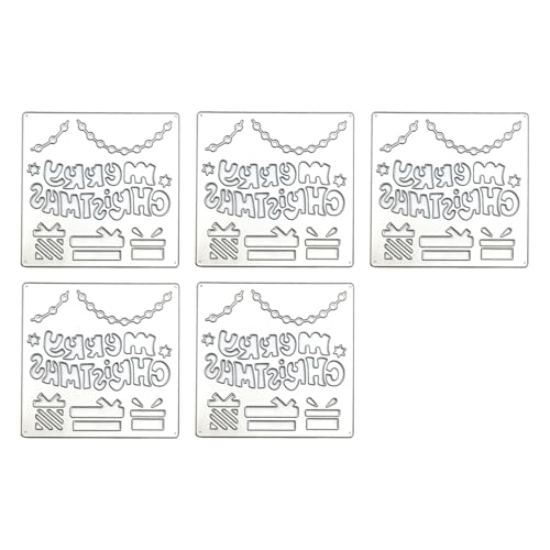 CHIZISX 5 Stück Weihnachts-Stanzformen, Prägeschablonen, Schablonen, Formen für Fotoalbum-Dekoration CHIZISX 5 Stück Weihnachts-Stanzformen, Prägeschablonen, Schablonen, Formen für Fotoalbum-Dekoration von CHIZISX