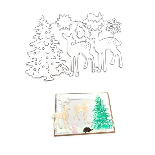CHIZISX 5 Stück Weihnachts-Stanzformen aus Karbonstahl, Prägung, gestanzte Schablonen für Scrapbooking, Kartenherstellung, Dekor CHIZISX 5 Stück Weihnachts-Stanzformen aus Karbonstahl, Prägung, gestanzte Schablonen für Scrapbooking, Kartenherstellung, Dekor von CHIZISX