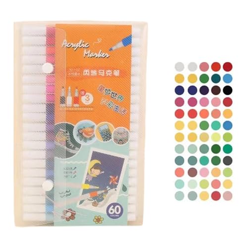CHIZISX Acryl-Marker-Set, 36/48/60 Farben, Malstift, Malstift, Zeichenstifte, Kunstbedarf für Kinder von CHIZISX