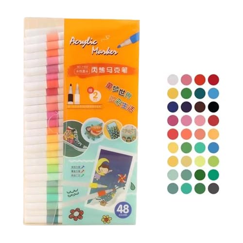 CHIZISX Acryl-Marker-Set, 36/48/60 Farben, Malstift, Malstift, Zeichenstifte, Kunstbedarf für Kinder von CHIZISX