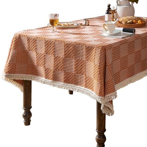 CHIZISX Elegante geometrische Tischdecke mit Fransen, minimalistisch, Couchtischdecke, Polyester-Baumwolle, Leinenähnlicher Stoffschutz, Baumwoll-Leinen-Optik, Polyester-Tischdecke CHIZISX Elegante geometrische Tischdecke mit Fransen, minimalistisch, Couchtischdecke, Polyester-Baumwolle, Leinenähnlicher Stoffschutz, Baumwoll-Leinen-Optik, Polyester-Tischdecke von CHIZISX