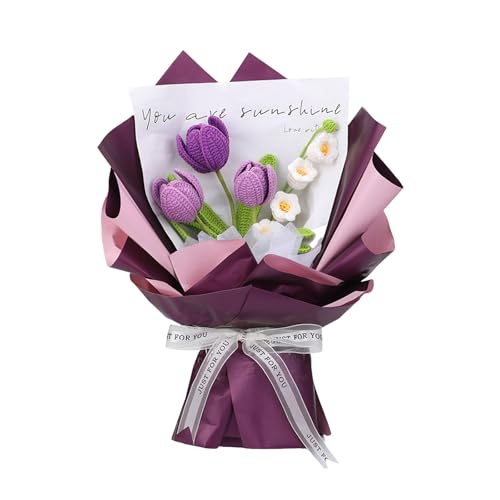 CHIZISX Häkelblumenstrauß-Set mit Schritt-für-Schritt-Anleitung (evtl. nicht in deutscher Sprache), Anfänger, Häkeln, Strickzubehör für Hochzeit, Heimdekoration von CHIZISX