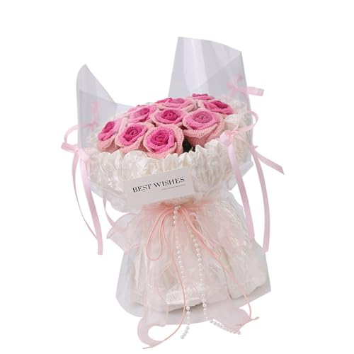 CHIZISX Häkelblumenstrauß-Set mit Schritt-für-Schritt-Videoanleitung (evtl. nicht in deutscher Sprache), Häkelstrauß, Strickzubehör für Anfänger von CHIZISX