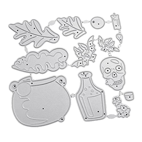 CHIZISX Halloween-Schädelblätter, Kohlenstoffstahl, Stanzformen, Scrapbooking, Foto von CHIZISX