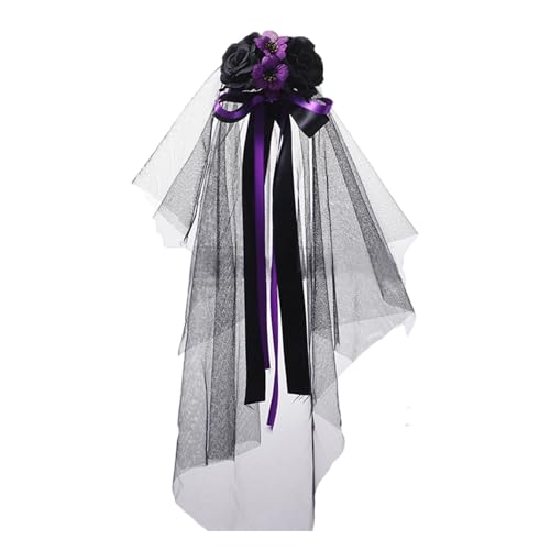 CHIZISX Hexenschleier mit zartem Band, Halloween-Kopfschmuck, Kostüm für Damen, Festival, Accessoire, Hexenkleid, Damenkleidung CHIZISX Hexenschleier mit zartem Band, Halloween-Kopfschmuck, Kostüm für Damen, Festival, Accessoire, Hexenkleid, Damenkleidung von CHIZISX