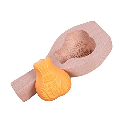 CHIZISX Holz-Backformen, Mondkuchen, Gebäck, gedämpfte Brötchen, Druck, Nudeln, Obst, flache Holzformen von CHIZISX