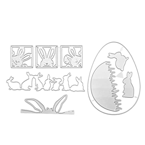CHIZISX Kaninchen Ei Metall Stanzformen Schablone Scrapbooking Album Papier K von CHIZISX