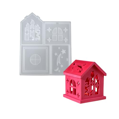 CHIZISX Kerzenform,Modisches Haus, robustes Silikon-Schlüsselanhänger-Formen-Set, Bastelbedarf, Epoxidharz-Buchstaben-Anhänger zum Personal CHIZISX Kerzenform,Modisches Haus, robustes Silikon-Schlüsselanhänger-Formen-Set, Bastelbedarf, Epoxidharz-Buchstaben-Anhänger zum Personal von CHIZISX