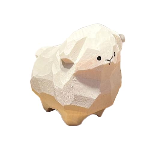 CHIZISX Kleine Holzfigur Schaf, geschnitztes Lamm, Miniatur-Statue, Ornament für Zuhause, Büro, Schreibtisch-Dekorationen und einzigartiges Verschenken CHIZISX Kleine Holzfigur Schaf, geschnitztes Lamm, Miniatur-Statue, Ornament für Zuhause, Büro, Schreibtisch-Dekorationen und einzigartiges Verschenken von CHIZISX