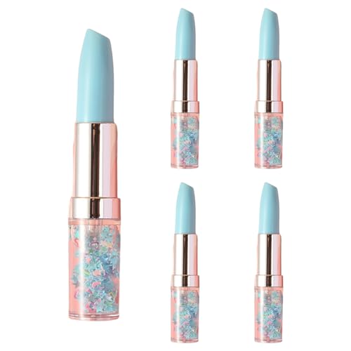 CHIZISX Textmarker, Lippenstift-Form, Textmarker, fluoreszierender Stift, Textmarker, Set, Schulbedarf für Planer, 5 Stück von CHIZISX