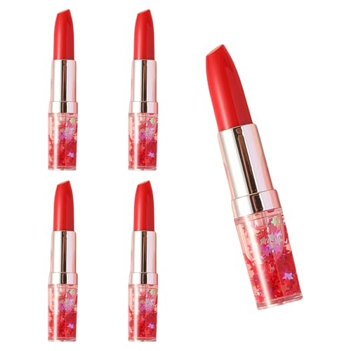 CHIZISX Textmarker, Lippenstift-Form, Textmarker, fluoreszierender Stift, Textmarker, Set, Schulbedarf für Planer, 5 Stück von CHIZISX