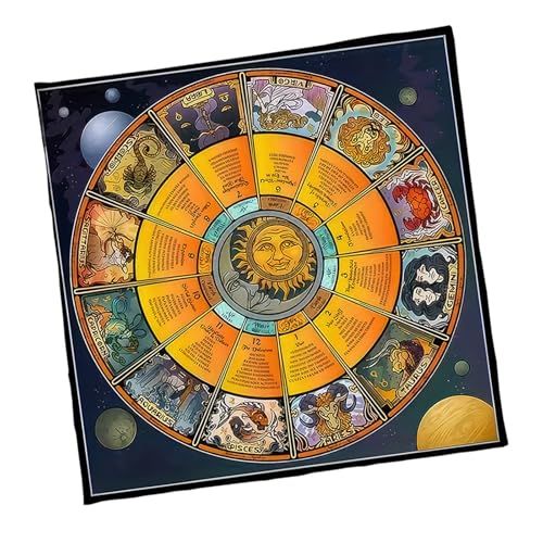 CHIZISX Tischdecke mit Sternbildern, Motiv: Tarots, Altäre, Stoff, Wahrsagungen, Karte, Tischdecke, Tapisserie, einfach zu verwenden, Tarots von CHIZISX