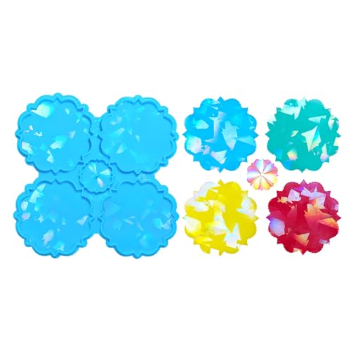 CHIZISX Untersetzerform,Blumen-Untersetzer-Silikonform, holografisches rundes Tablett, Tassenmatte, Epoxidharz-Gussform, DIY-Handwerk, Schmuckhe CHIZISX Untersetzerform,Blumen-Untersetzer-Silikonform, holografisches rundes Tablett, Tassenmatte, Epoxidharz-Gussform, DIY-Handwerk, Schmuckhe von CHIZISX