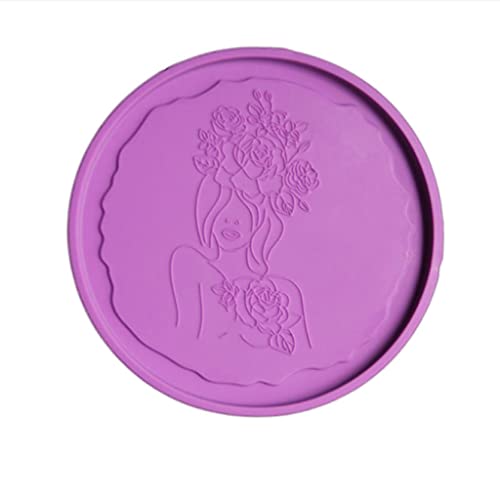 CHIZISX Untersetzerform,DIY-Blumen-Fee-Tablett-Formen, DIY-Fee-Jungfrau-Harz-Untersetzer-Formen, Beauty-Untersetzer-Silikonformen, Epoxidharz-Gu von CHIZISX