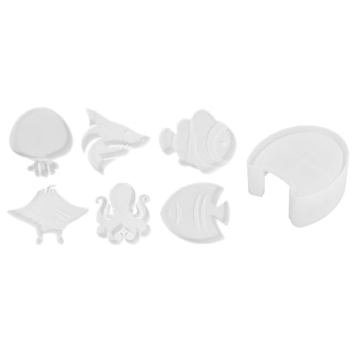CHIZISX Untersetzerform,Untersetzer-Formen, Tassenunterlage-Formen, Meereskreatur-Form, Epoxidharz-Formen, Silikonmaterial für die DIY-Herstellu von CHIZISX