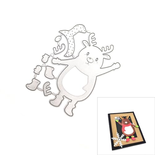 CHIZISX Weihnachts-Präge-Stanzformen für Kartenherstellung, Scrapbooking, Tagebuch, Weihnachten, gestanzte Vorlagen aus Karbonst CHIZISX Weihnachts-Präge-Stanzformen für Kartenherstellung, Scrapbooking, Tagebuch, Weihnachten, gestanzte Vorlagen aus Karbonst von CHIZISX