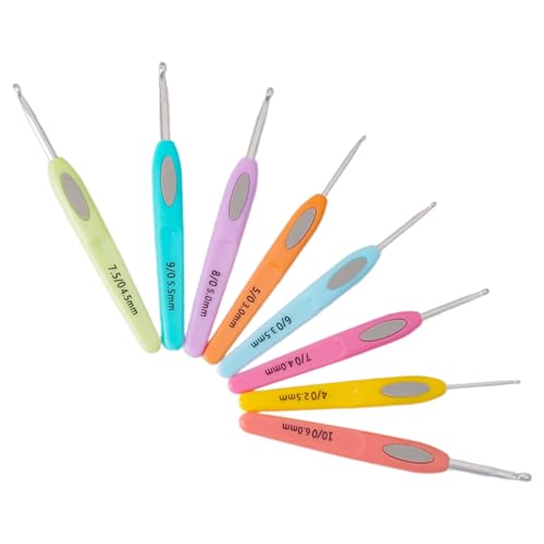 Ergonomische Häkelnadeln für Anfänger, Häkeln, Hobbyisten, 8 Größen, langer Griff, 2,5 mm - 6 mm, handgefertigtes Bastelwerkzeug, 8 Stück Ergonomische Häkelnadeln für Anfänger, Häkeln, Hobbyisten, 8 Größen, langer Griff, 2,5 mm - 6 mm, handgefertigtes Bastelwerkzeug, 8 Stück von CHIZISX