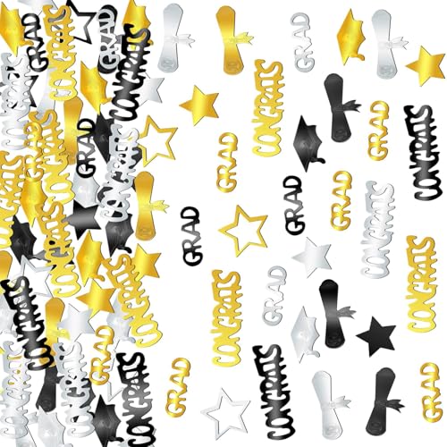 Glitzerndes Konfetti, Abschlussfoto, Gold, Schwarz, Blau, Party-Überwurf, Dekoration für Feste von CHIZISX