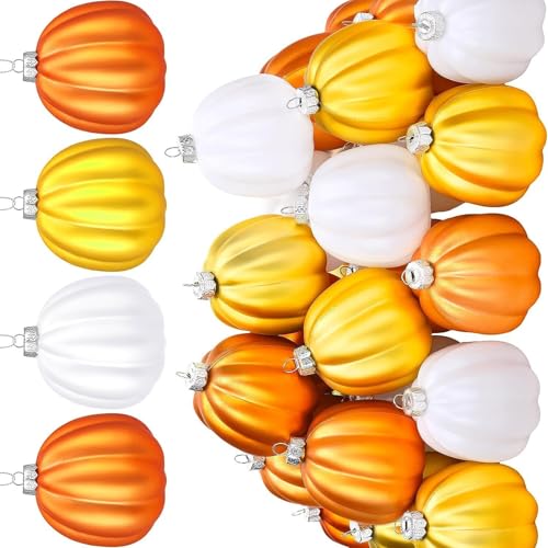 Halloween-Kürbis-Ornamente, bruchsicher, hängende Kugeln für Party, Innen- und Außenbereich, Familienfreundlich, Kürbis-Ornament, 20 Stück Halloween-Kürbis-Ornamente, bruchsicher, hängende Kugeln für Party, Innen- und Außenbereich, Familienfreundlich, Kürbis-Ornament, 20 Stück von CHIZISX