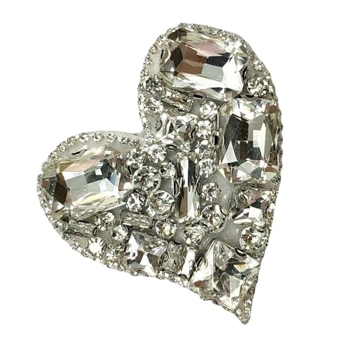 Herz-Strass-Aufnäher für Kleidung, Hochzeitskleid, Jacken, T-Shirt, Strasssteine, Applikationen, Herz, zum Aufnähen oder Aufbügeln Herz-Strass-Aufnäher für Kleidung, Hochzeitskleid, Jacken, T-Shirt, Strasssteine, Applikationen, Herz, zum Aufnähen oder Aufbügeln von CHIZISX