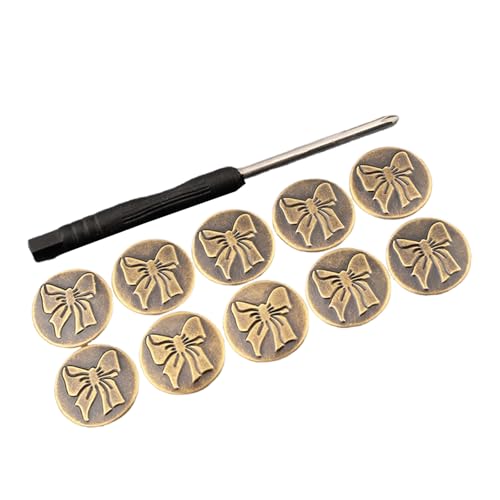 Jeansknöpfe aus Metall, 17 mm, Hosenbund, Ersatzknöpfe ohne Nähen, für Jeans und Hosen, 10 Stück Jeansknöpfe aus Metall, 17 mm, Hosenbund, Ersatzknöpfe ohne Nähen, für Jeans und Hosen, 10 Stück von CHIZISX
