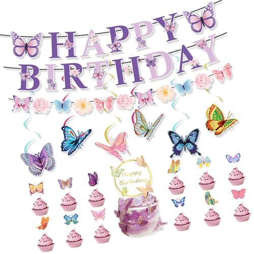 Kuchenaufsatz-Set, Schmetterlingsbanner, Urlaub, bunt, Partyzubehör, Schmetterlingskuchendekorationen für Festival-Kuchen Kuchenaufsatz-Set, Schmetterlingsbanner, Urlaub, bunt, Partyzubehör, Schmetterlingskuchendekorationen für Festival-Kuchen von CHIZISX