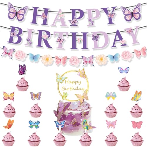 Kuchenaufsatz-Set, Schmetterlingsbanner, Urlaub, bunt, Partyzubehör, Schmetterlingskuchendekorationen für Festival-Kuchen Kuchenaufsatz-Set, Schmetterlingsbanner, Urlaub, bunt, Partyzubehör, Schmetterlingskuchendekorationen für Festival-Kuchen von CHIZISX