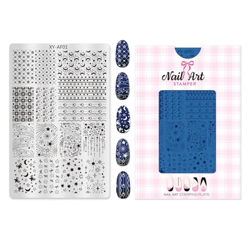 Professional Steels Stamping Plate Floral Checkered Stripe Moon Designs for Manicures Art Tools Professional Manicure Stencil Professional Steels Stamping Plate Floral Checkered Stripe Moon Designs for Manicures Art Tools Professional Manicure Stencil von CHIZISX
