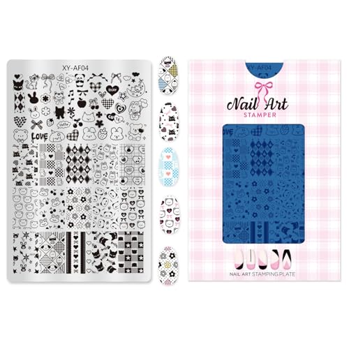 Professional Steels Stamping Plate Floral Checkered Stripe Moon Designs for Manicures Art Tools Professional Manicure Stencil Professional Steels Stamping Plate Floral Checkered Stripe Moon Designs for Manicures Art Tools Professional Manicure Stencil von CHIZISX