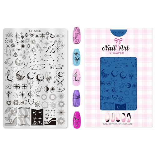 Professional Steels Stamping Plate Floral Checkered Stripe Moon Designs for Manicures Art Tools Professional Manicure Stencil Professional Steels Stamping Plate Floral Checkered Stripe Moon Designs for Manicures Art Tools Professional Manicure Stencil von CHIZISX