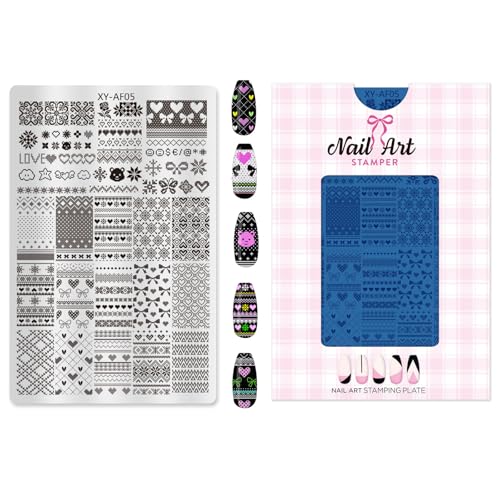 Professional Steels Stamping Plate Floral Checkered Stripe Moon Designs for Manicures Art Tools Professional Manicure Stencil Professional Steels Stamping Plate Floral Checkered Stripe Moon Designs for Manicures Art Tools Professional Manicure Stencil von CHIZISX