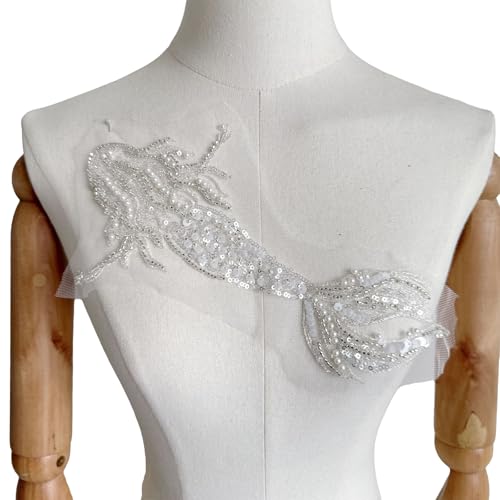 Stickerei Pailletten Applique Nähen Sie Kleidungsstücke Hochzeitskleid Applikation Für Brautkleid Hochzeitskleid Dekoration von CHIZISX