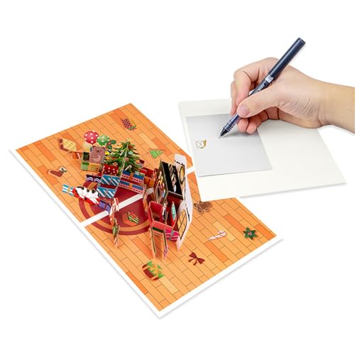 Weihnachtskarten-Kollektion, einzigartige Pop-Up-Grußkarte mit Umschlag und Blanko-Notizen, einzigartige Weihnachtskarten von CHIZISX