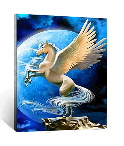 Malen nach Zahlen Pegasus-Mondtierpferd  Für Erwachsene und Kinder DIY Ölgemälde Geschenk-Kits Vorgedruckte Leinwand Kunst Home Decoration 16x20 Zoll rahmenlos von CHKNUJY