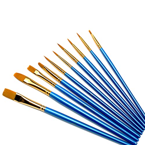 SyiXute 10 Stück Pinsel Set,Nylon Malpinsel,Premium Nylon Acrylfarben Pinsel,Hölzernen Griff Pinsel Künstler Satz für Anfänger,Kinder,Künstler und Gemälde Liebhaber (Blau) SyiXute 10 Stück Pinsel Set,Nylon Malpinsel,Premium Nylon Acrylfarben Pinsel,Hölzernen Griff Pinsel Künstler Satz für Anfänger,Kinder,Künstler und Gemälde Liebhaber (Blau) von SyiXute