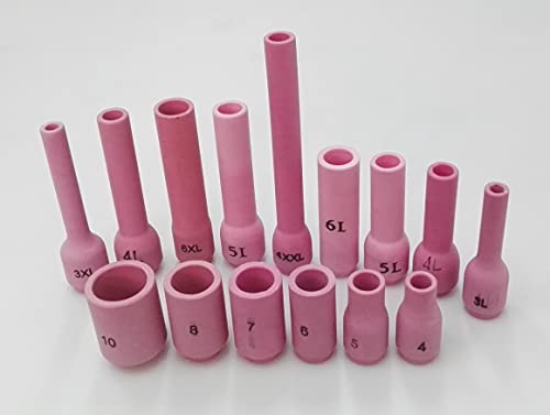 CHNSALESCOM 10 Stück WIG-Aluminiumdüsen & Gaslinsenbecher WP-9 WP-17 WP-18 WP-20 WP-22 WP-25 WP-26 (13N10) von CHNSALESCOM