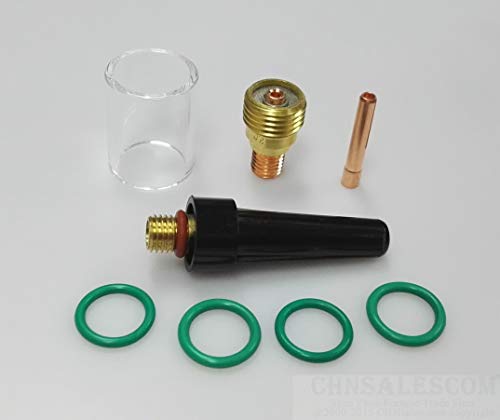 CHNsalescom8-teiliges WIG-Schweißbrenner-Gaslinsen-Pyrex-Cup-Kit für die Tig WP-9/20/25-Serie (1.6mm 1/16") von CHNsalescom