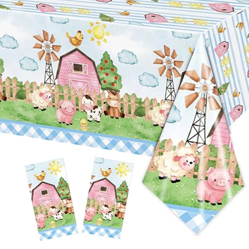 2 Stück Bauernhof Tischdecke, Party Tischdecken Bauernhof, Wasserdicht Tischdecke Bauernhof Kindergeburtstag, 54 x 108 Zoll Bauernhof Geburtstag Tischdecke für Kinder Geburtstag Party Dekoration (B) 2 Stück Bauernhof Tischdecke, Party Tischdecken Bauernhof, Wasserdicht Tischdecke Bauernhof Kindergeburtstag, 54 x 108 Zoll Bauernhof Geburtstag Tischdecke für Kinder Geburtstag Party Dekoration (B) von CHONGQILAO