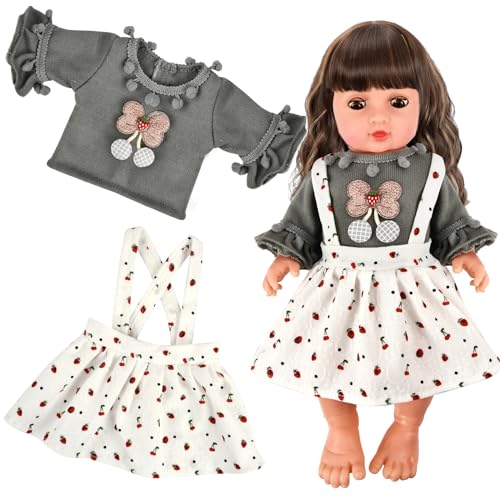 Kleidung Outfits für Baby Puppen, Puppenkleidung für Babypuppen, Kleidung Bekleidung Outfits für Baby Puppen, Puppenkleider Set mit Kleidung Rock Puppenzubehör für 35-45 cm New Born Baby Puppen von CHONGQILAO